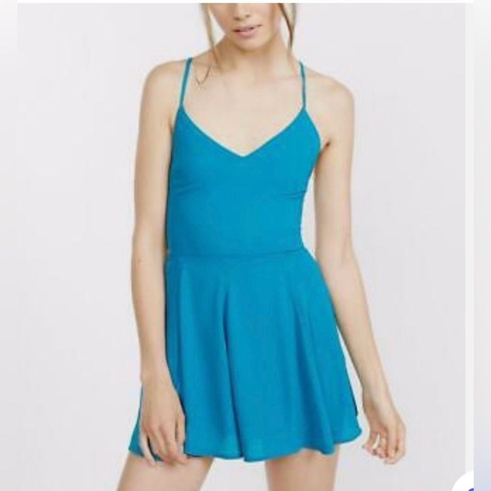 Express Stappy Back Romper in teal Size 0 NWT